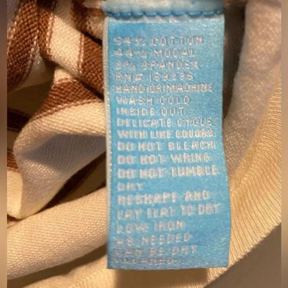 J.McLaughlin Women’s Poet‎ Lightweight Sweater White/Coffee Stripe Cotton XS NEW - Picture 4 of 8